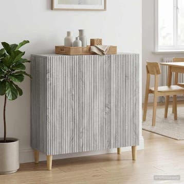 vidaXL Dressoir Grijs sonoma 89 x 34,5 x 80 cm Bewerkt hout, Huis en Inrichting, Kasten | Dressoirs, Verzenden, Nieuw