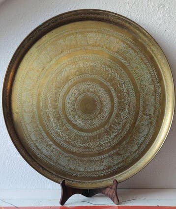 Dienblad - messing / koper - Marokko-Judaica-1900-1940