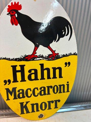Knorr “Hahn” Macaroni – Vintage emaille reclamebord -