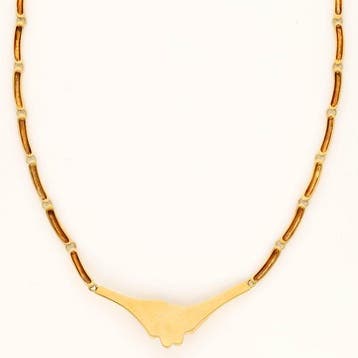 Collier - 18 carats Or jaune - Diamant - émeraude, Nieuw