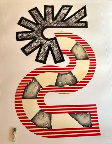 Kumi Sugai (1919-1996) - S Red & Black - XL - No Reserve
