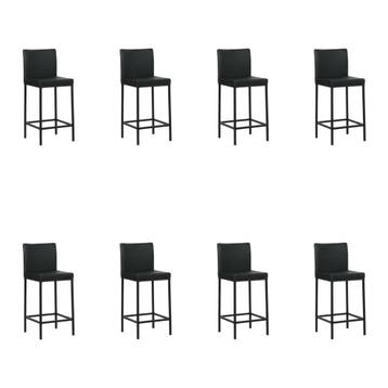 Set van 8 Leren barkrukken Break laag - Toledo Nero (zwart), Nieuw, Leer, Ophalen of Verzenden, 90 cm of meer