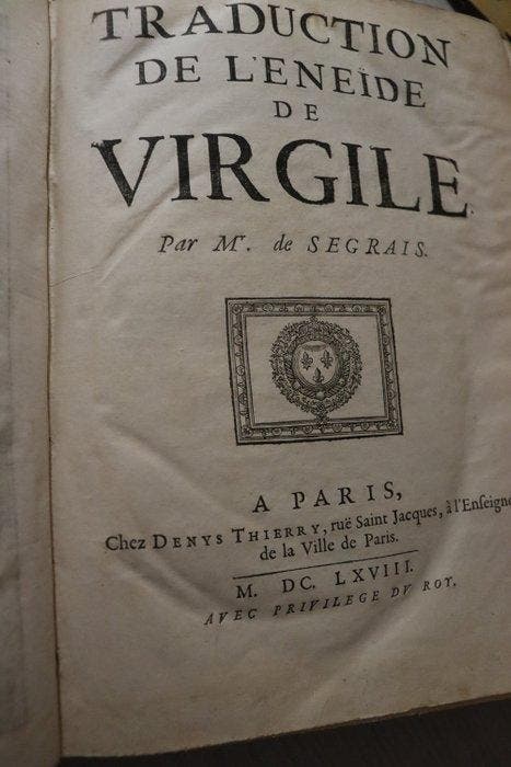 Virgile; M. de Segrais - Traduction de lEnéide de Virgile, Antiek en Kunst, Antiek | Boeken en Manuscripten