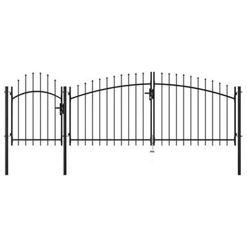 vidaXL Tuinpoort Woerden staal 1,25x4 m zwart, Tuin en Terras, Verzenden, Nieuw