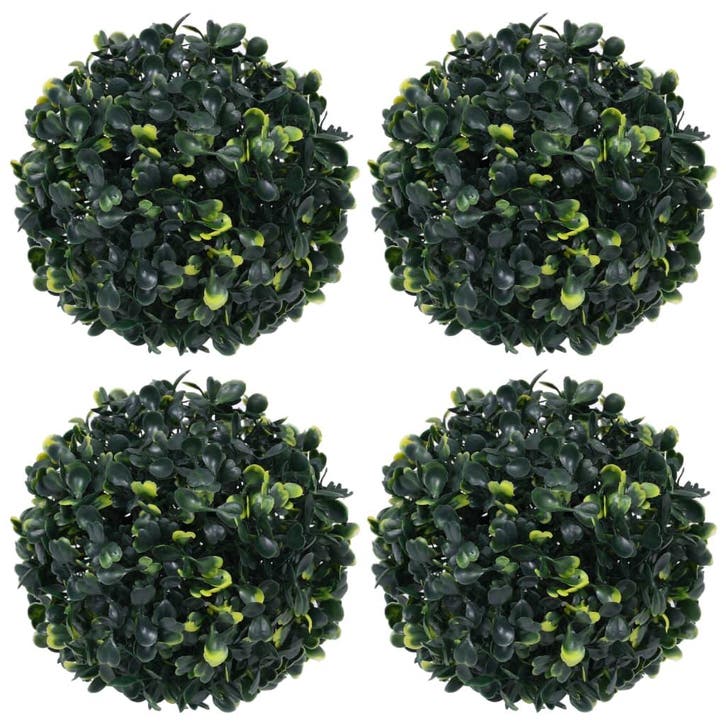 vidaXL Kunstbuxusbollen 4 st 12 cm, Maison & Meubles, Accessoires pour la Maison | Plantes & Fleurs artificielles, Envoi