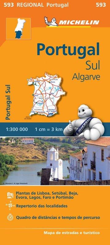 Portugal Sul Algarve REGIONAL Map 593 - Michelin, Verzenden