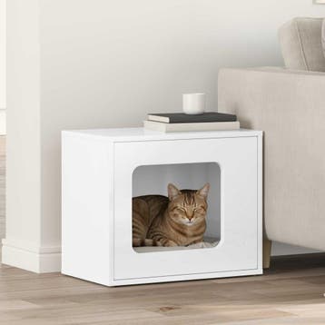 vidaXL Kattenhuis Hoogglans Wit 51 x 30 x 42,5 cm Bewerkt, Verzenden