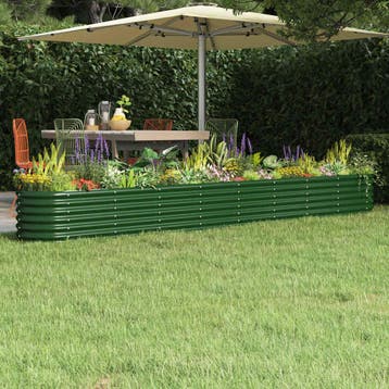 vidaXL Plantenbak 332x40x36 cm gegalvaniseerd staal groen, Tuin en Terras, Verzenden, Nieuw
