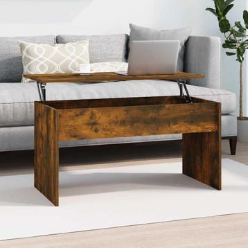vidaXL Salontafel 102x50,5x52,5 cm bewerkt hout gerookt, Verzenden
