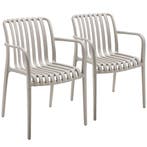 tectake Tuinstoelen Alcudia, weerbestendig, stapelbaar - tau, Tuin en Terras, Verzenden, Nieuw