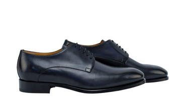 TESTONI - 8 UK - 42 IT - Derby Shoes Antique Lux Calf Blue