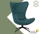 Leren draaifauteuil Soul - Toledo Turquoise (blauw) -, Huis en Inrichting, Bohemian, Modern, Scandinavisch, Nieuw, Ophalen of Verzenden