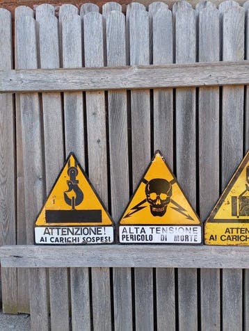 anonimo - Wandbord (4) - industriale - Metaal, Hout