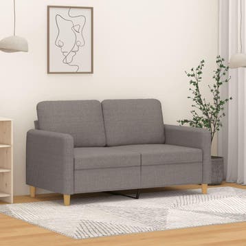 vidaXL Tweezitsbank / zetel 120 cm stof taupe, Verzenden