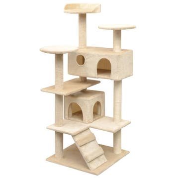vidaXL Kattenkrabpaal met sisal krabpalen 125 cm beige, Verzenden, Nieuw