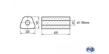 FOX Uni-geluiddemper trapezium zonder mof - verwerking 644 2, Verzenden