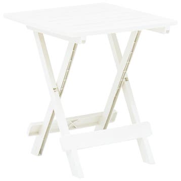 vidaXL Tuintafel inklapbaar 45x43x50 cm kunststof wit, Tuin en Terras, Verzenden, Nieuw