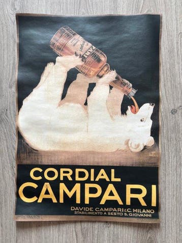 Franz Laskoff - Cordial Campari con orso bianco – Manifesto