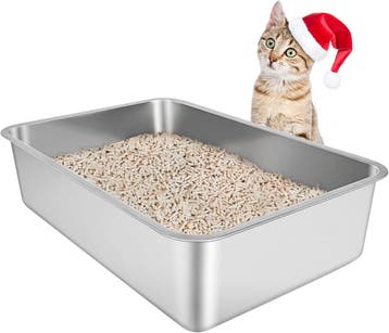 RVS Kattenbak 50x35cm | Retour deal | 34% korting!, Animaux & Accessoires, Bacs à litière, Verzenden, Open