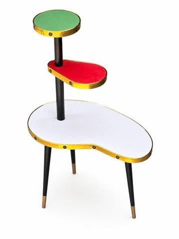 Table dappoint - Bois, Laiton - Support pour plante