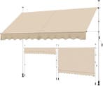 2dekans | Yaheetech Klemzonnescherm Beige – Zonder Boren –, Ophalen of Verzenden