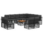 vidaXL Buiten bank set 13 pcs Zwart en Donker Grijs, Tuin en Terras, Verzenden, Nieuw