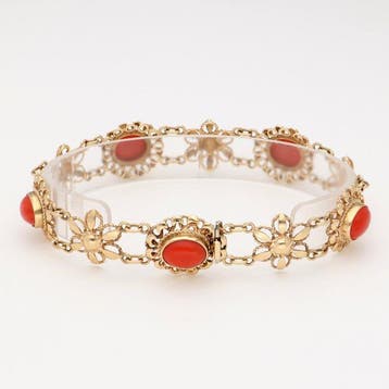 Sans prix de réserve - Bracelet - 14 carats Or jaune Corail