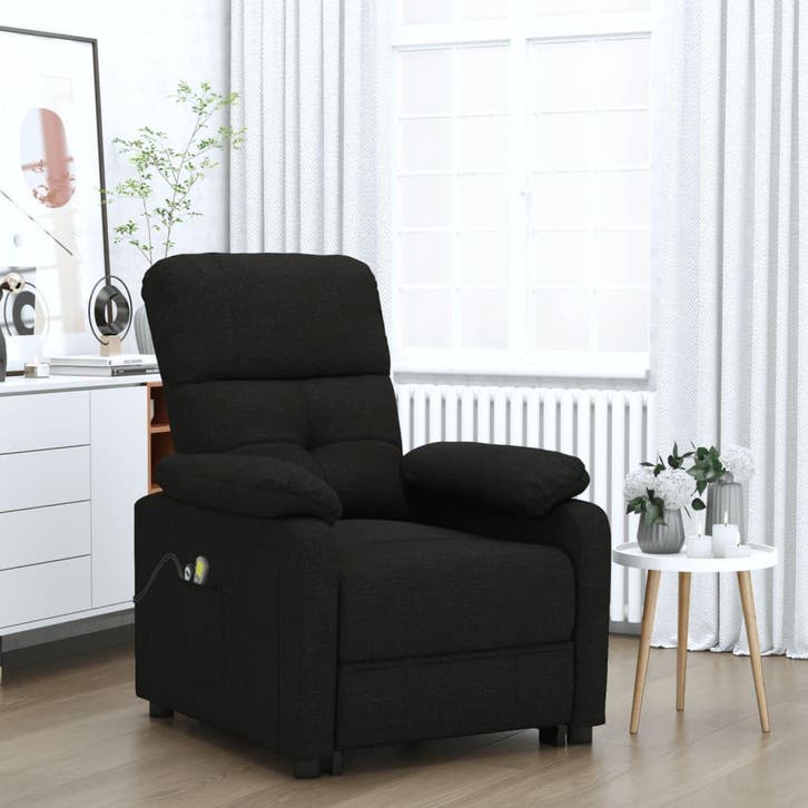 vidaXL Massagestoel elektrisch stof zwart, Huis en Inrichting, Stoelen, Nieuw, Verzenden