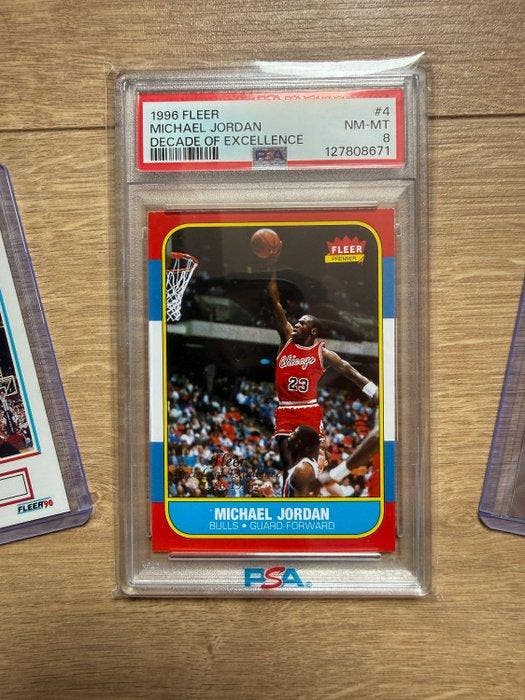 1996 Fleer Michael Jordan #4 - PSA 8 - 3 Graded card, Collections, Autocollants