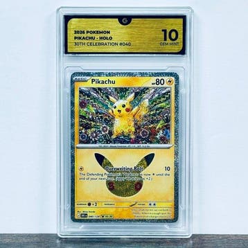 Pokémon Graded card - Pikachu Holo 040 - 30th Anniversary –