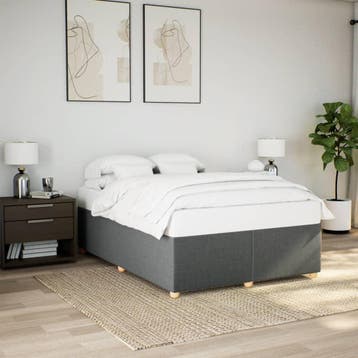 vidaXL Bedframe zonder matras stof donkergrijs 160x200 cm, Verzenden, Nieuw