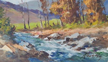 Fortuné Car (1905-1971) - Rivière en provence