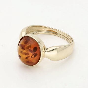 Bague - 14 carats Or jaune - ambre