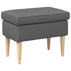 vidaXL Voetenbank 55 x 35 x 41 cm 100% polyester Berkenhout, Verzenden, Nieuw
