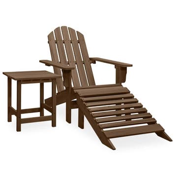 vidaXL Tuinstoel Adirondack voetenbank tafel massief, Verzenden, Nieuw