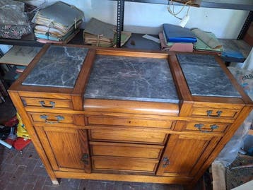 Commode - Bois, Marbre, Antiquités & Art