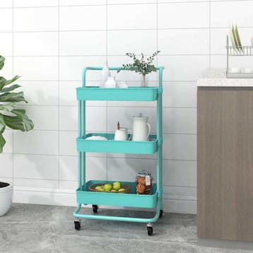 vidaXL Keukentrolley 3-laags 42x35x85 cm ijzer en ABS, Verzenden, Nieuw