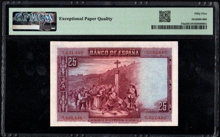 Spanje. - 25 Pesetas 1928 - Pick 74a, Timbres & Monnaies, Billets de banque | Europe | Billets non-euro