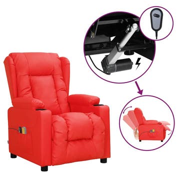 vidaXL Massagestoel elektrisch kunstleer rood, Verzenden