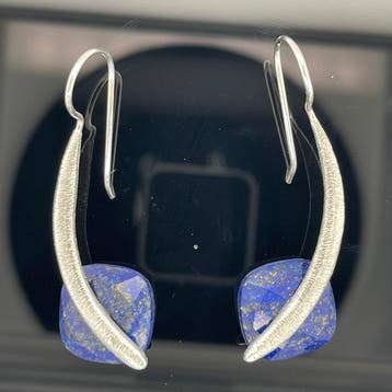 Zilver - Oorbellen - lapis lazuli