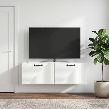 vidaXL Wandmontage TV-kast Hoogglans Wit 98 x 31 x 30 cm, Verzenden, Nieuw