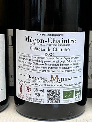 2024 Domaine Mathias. Mâcon-Chaintré Château de Chaintré -