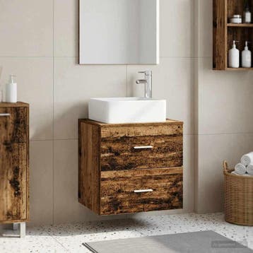 vidaXL Wandgemonteerde wastafel van een meubel Oud hout, Verzenden