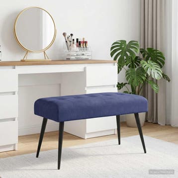 vidaXL Bank met knopen tufting Politieblauw 80 x 40 x 46 cm, Verzenden