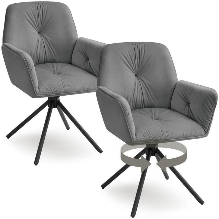 Draaibare fauteuil Lenia, gestoffeerd, Maison & Meubles, Chaises, Envoi