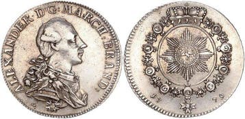 Duitsland, Ansbach, Markgraafschap. Alexander. Konv.-Taler