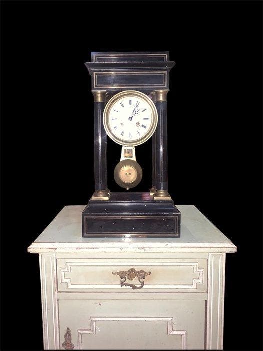 Portico klok - Hout, Brons, Messing - 1850-1900, Antiek en Kunst, Antiek | Klokken