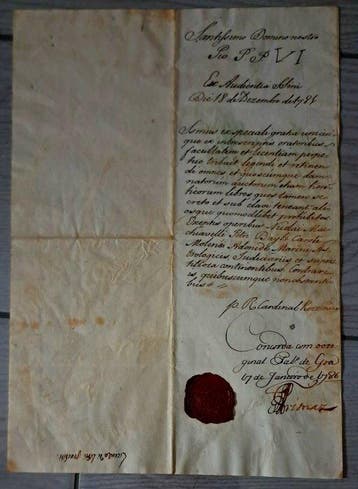 Rezzonico - manoscritto originale 1785 1786 licenza libri