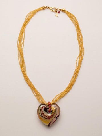 verre de Murano - Collier - Collier feuille dor 24K, Antiek en Kunst