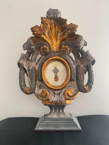 Barok Reliekhouder - Hout, Glas, Textiel - 1750-1800 -